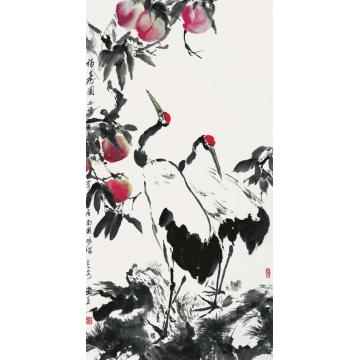 杨建臣国画花鸟福寿图字画之家