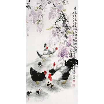 杨建臣国画花鸟紫气东来字画之家