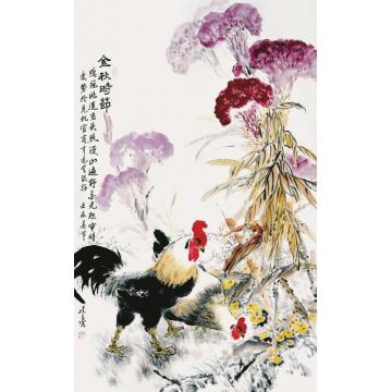 杨建臣国画花鸟金秋时节字画之家