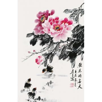 杨建臣国画花鸟欢乐的春天字画之家