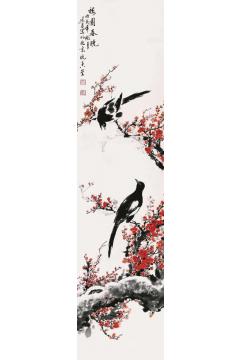 杨建臣国画花鸟梅园春晓字画之家