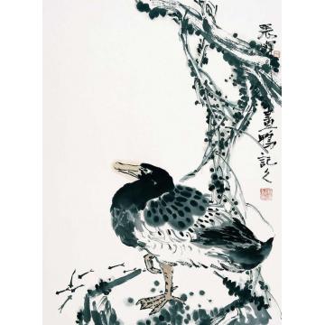 张晖国画花鸟孤鸾舞镜不作双字画之家