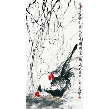 张晖国画花鸟风摇树荫凉字画之家