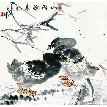张晖国画花鸟山雨欲来字画之家