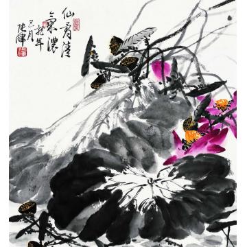 张晖国画花鸟仙骨清气浓字画之家