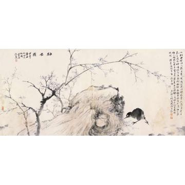 周逢俊国画花鸟梅石图字画之家