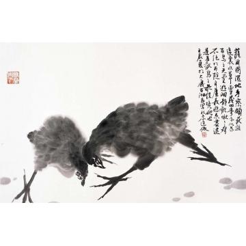 周逢俊国画花鸟荫蒲图字画之家