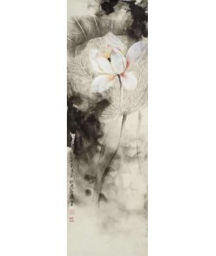 吴文莉国画花鸟水墨荷花003字画之家