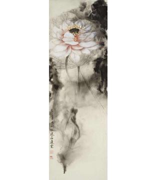 吴文莉国画花鸟水墨荷花006字画之家