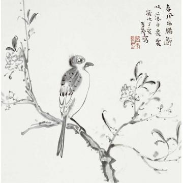 李孝萱国画花鸟春风助肠断 吹落白衣裳字画之家