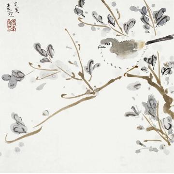 李孝萱国画花鸟青多绿烟字画之家