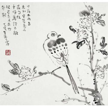 李孝萱国画花鸟日落林西鸟字画之家