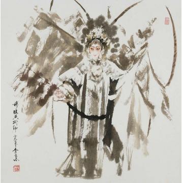 李文培国画人物穆桂英001字画之家