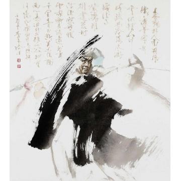 李文培国画人物林冲002字画之家