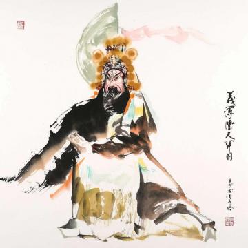 李文培国画人物关羽002字画之家