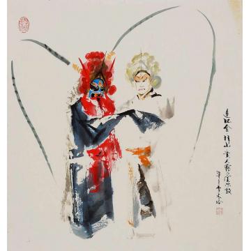 李文培国画人物窦尔敦与黄天霸字画之家