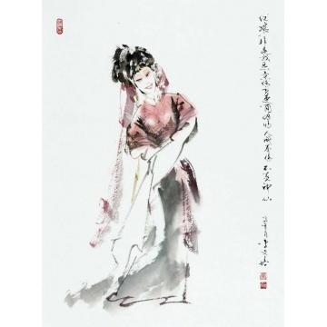李文培国画人物红娘002字画之家