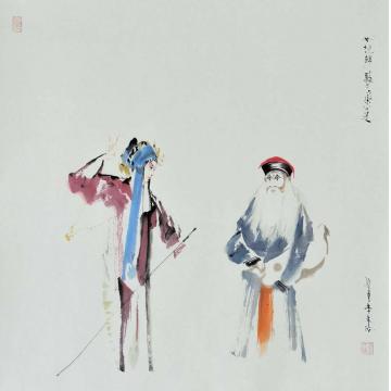 李文培国画人物苏三与崇公道字画之家