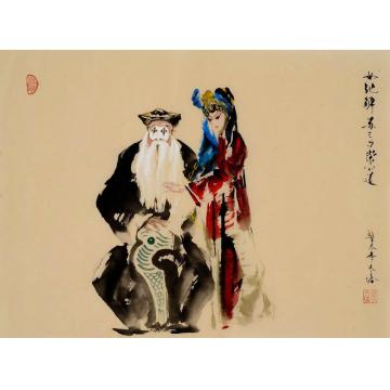 李文培国画人物苏三与崇公道(2)字画之家
