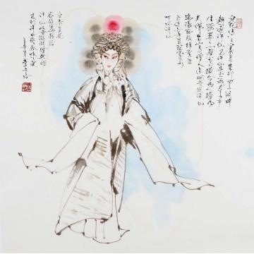 李文培国画人物白素贞字画之家