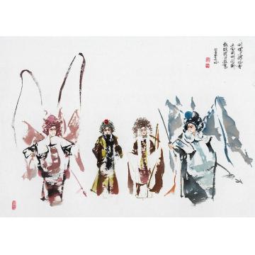 李文培国画人物回荆州字画之家