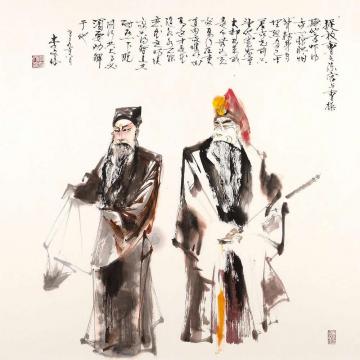 李文培国画人物陈宫与曹操字画之家