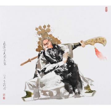 李文培国画人物关羽003字画之家