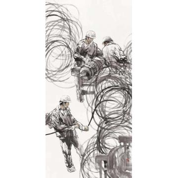 刘大为国画人物工地组画之一字画之家