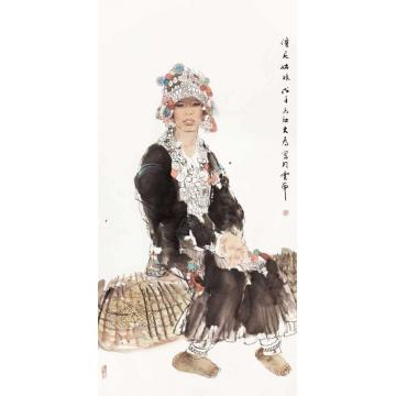刘大为国画人物僾尼姑娘字画之家