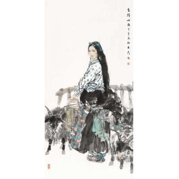 刘大为国画人物吉祥草原字画之家