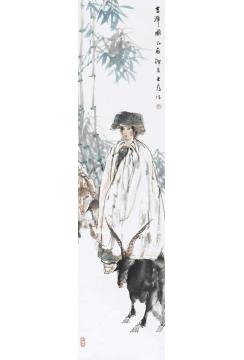 刘大为国画人物牧歌四条屏字画之家