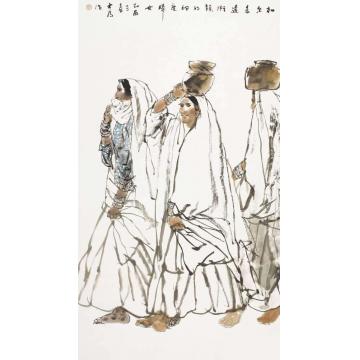 刘大为国画人物加尔各达印度妇女字画之家