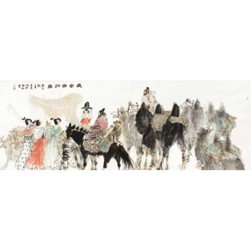 刘大为国画人物长安出行图字画之家