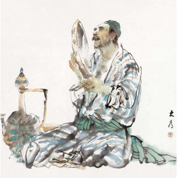 刘大为国画人物鼓手字画之家