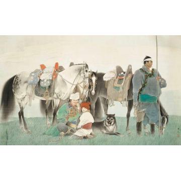 刘大为国画人物马背上的民族字画之家