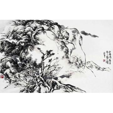 陈宏年国画山水水墨山水作品(63)字画之家