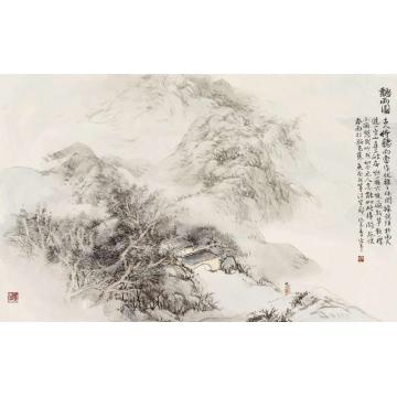 陈宏年国画山水《听雨图》字画之家