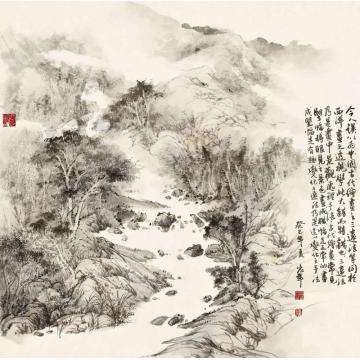 陈宏年国画山水《溪缘》字画之家