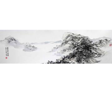 陈宏年国画山水《藏书阁泊船图》字画之家