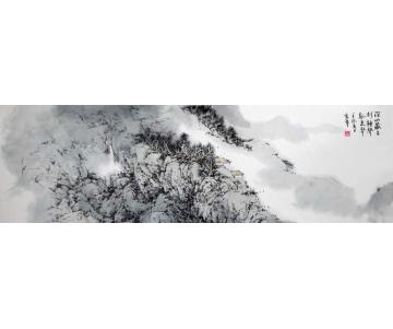 陈宏年国画山水《古刹钟声》字画之家