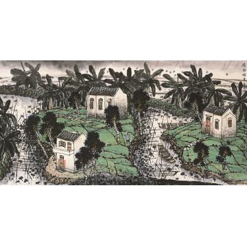 叶其嘉国画山水晴雨图字画之家