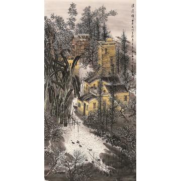 叶其嘉国画山水清溪倚翠字画之家