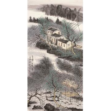 叶其嘉国画山水鸟啼千树春字画之家