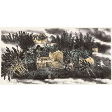 叶其嘉国画山水暮韵字画之家