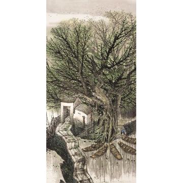 叶其嘉国画山水春晓字画之家