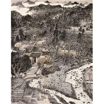 叶其嘉国画山水秋水无声86x70字画之家