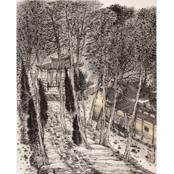 叶其嘉国画山水楠烟清音 97x90cm字画之家