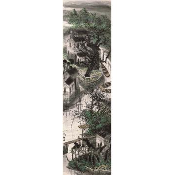 叶其嘉国画山水暮韵 180x50字画之家