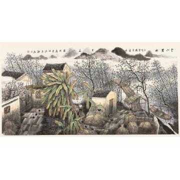 叶其嘉国画山水云山碧水字画之家