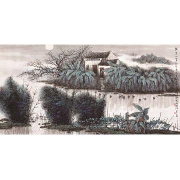 叶其嘉国画山水叶其嘉国画《在水一方》字画之家